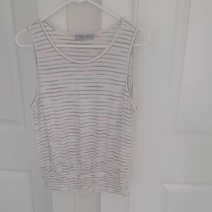 Chic Striped Tank Top in White and Multicolor